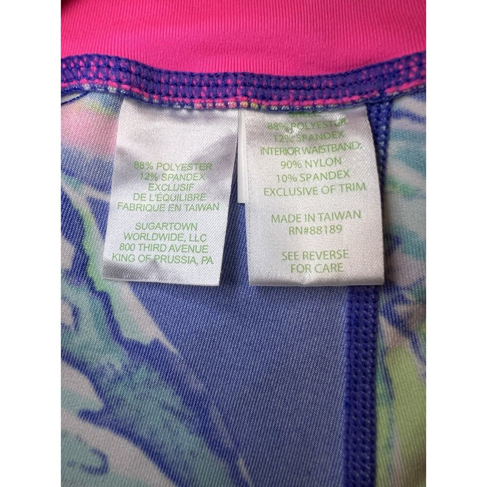 Lilly Pulitzer Leaf Print Pattern Women’s Leggings Size Medium EUC Gym Jogging - Picture 9 of 10